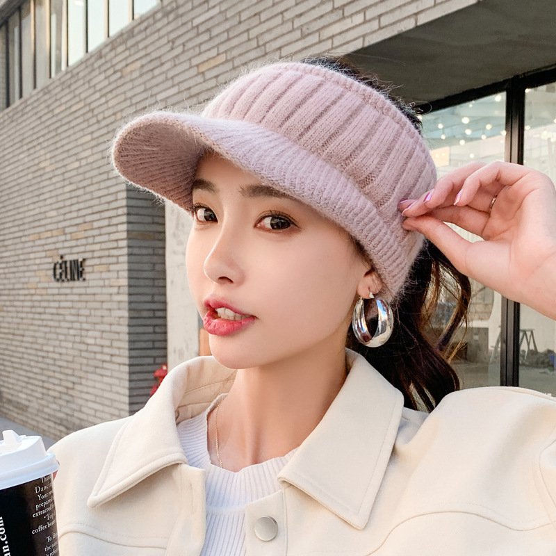 หมวกไวเซอร์ เปิดหัว การถักขนกระต่าย