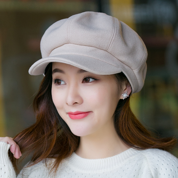 หมวกทรงฟักทองผ้าวูลสำหรับหน้าหนาว