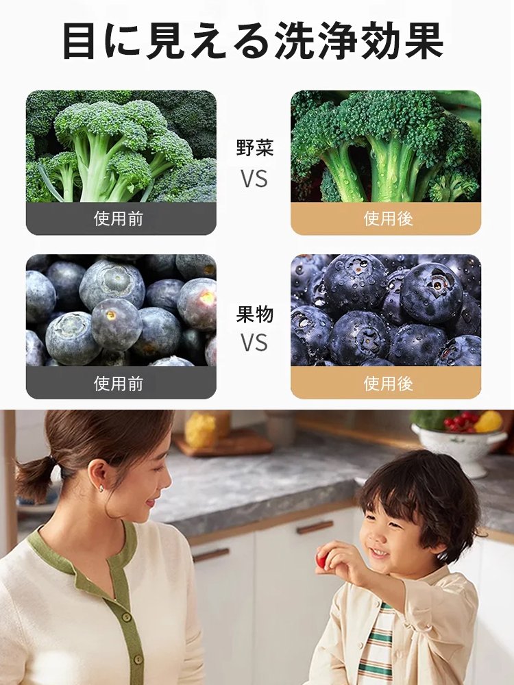 ワイヤレスハンディ型野菜洗浄機