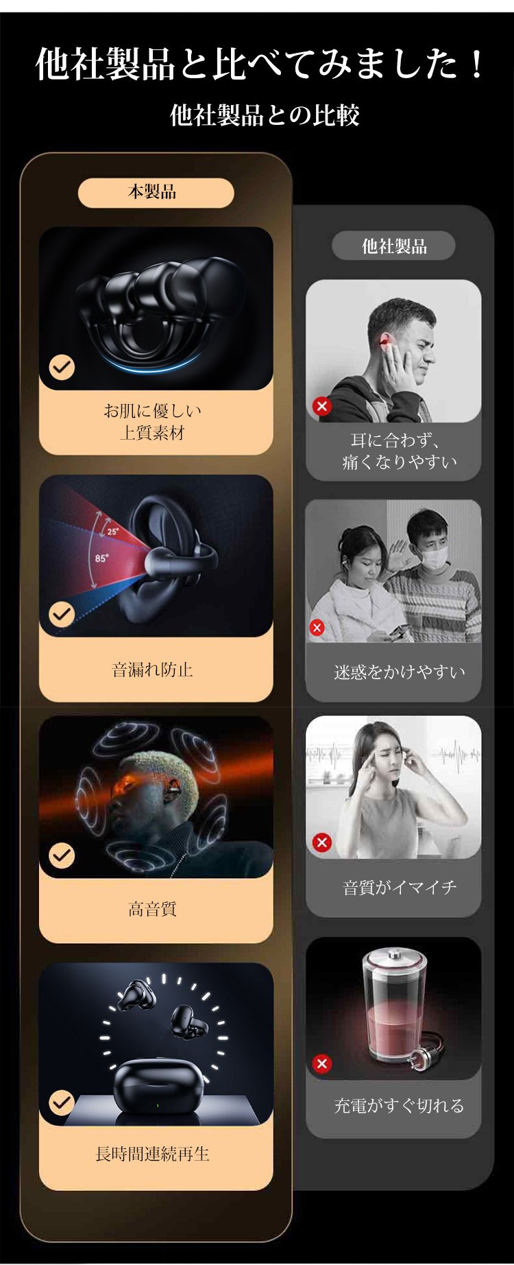 M-S8 イヤカフ型Bluetoothイヤホン 10 M-S8 イヤカフ型Bluetoothイヤホン