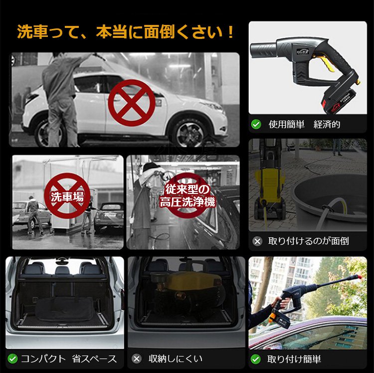 新品の洗車用コードレス高圧洗浄機