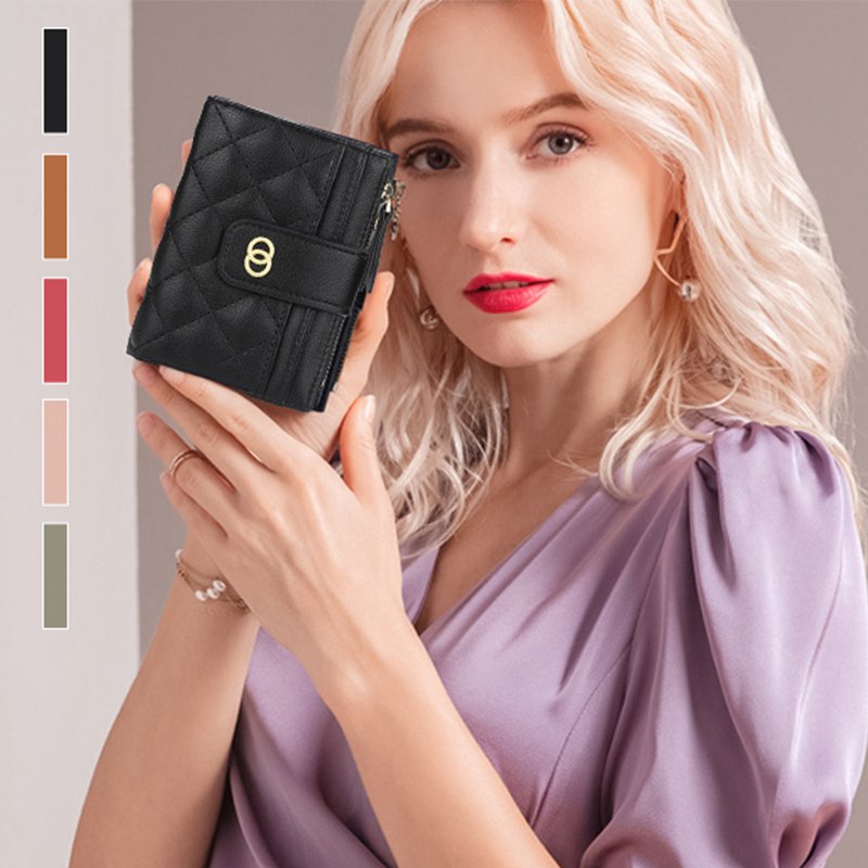 ショートチェック柄レディース財布