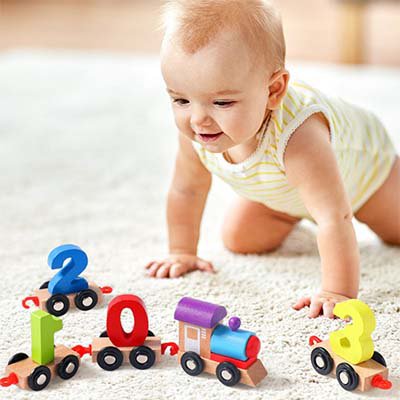 لعبة كتلات تجميع قطار رقمي للأطفال