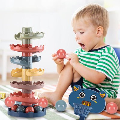 لعبة سلة الكره على السكك للأطفال