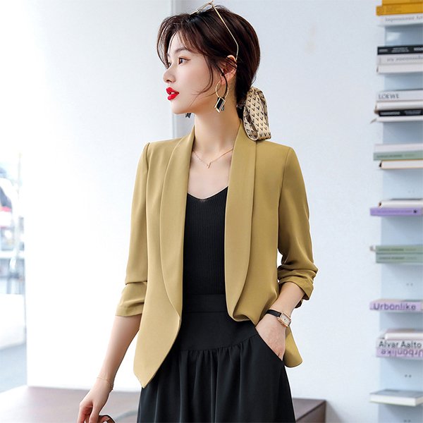 เสื้อสูทผ้าชีฟองแขนเจ็ดส่วนสำหรับผู้หญิง