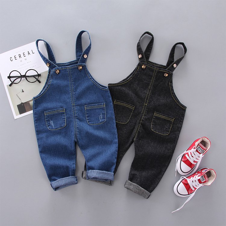 الربيع والخريف الأطفال الدنيم السراويل الحمالات