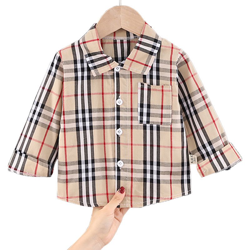 قميص منقوش نمط كوري لربيع وخريف