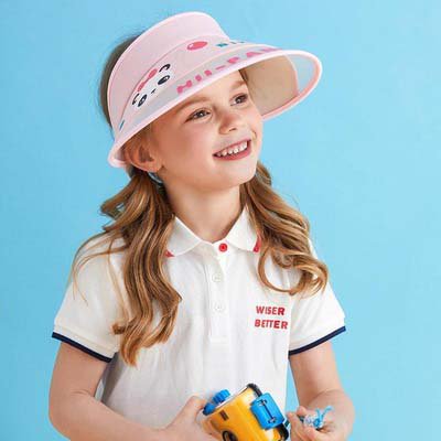 نمط كوري في انستقرام قبعة شمسية للأطفال بحافة كبيرة