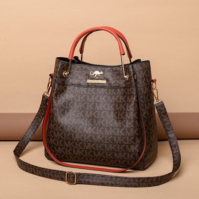 กระเป๋าสะพายไหล่ความจุใหญ่ พิมพ์ลายวินเทจ