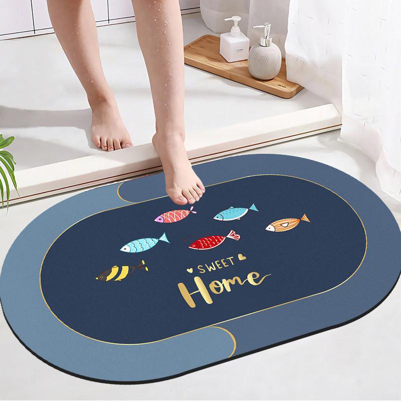 ราคาต่ำสุดๆ พรมปูพื้ืนดูดซับน้ำไดอะตอมโคลนเรียบง่ายในห้องน้ำ