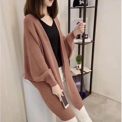เสื้อคลุมแขนค้างคาวรุ่นยาวปานกลางสไตล์เกาหลี