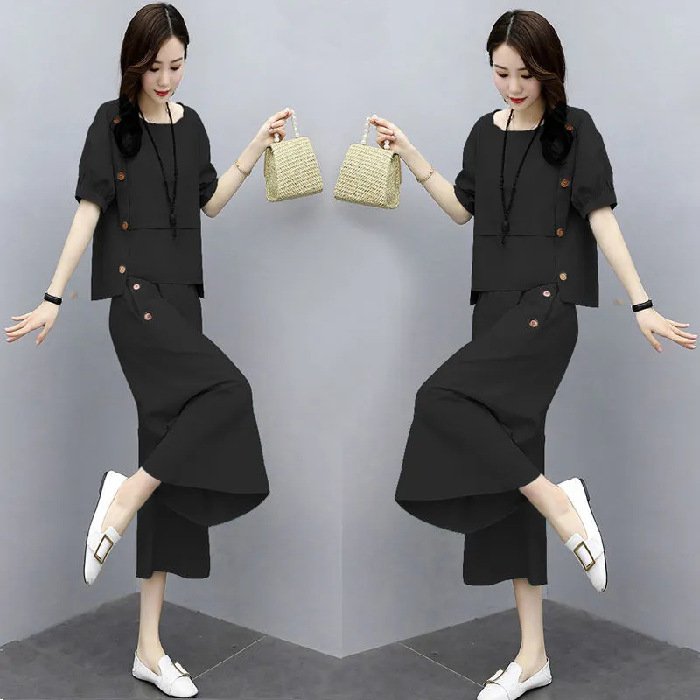 ชุดกางเกงขาบานสไตล์สง่างาม 