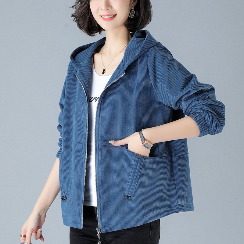 เสื้อโค้ทผ้าลูกฟูกแฟชั่นรุ่นสั้น