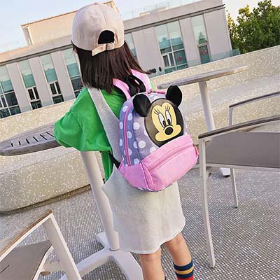 حقيبة ظهر مزينة بنقشة ميكي وميني لطيفة للفتيان