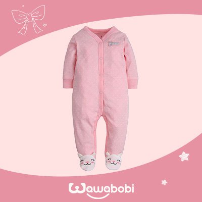 جمبسوت كرتوني مع لف القدم للرضع