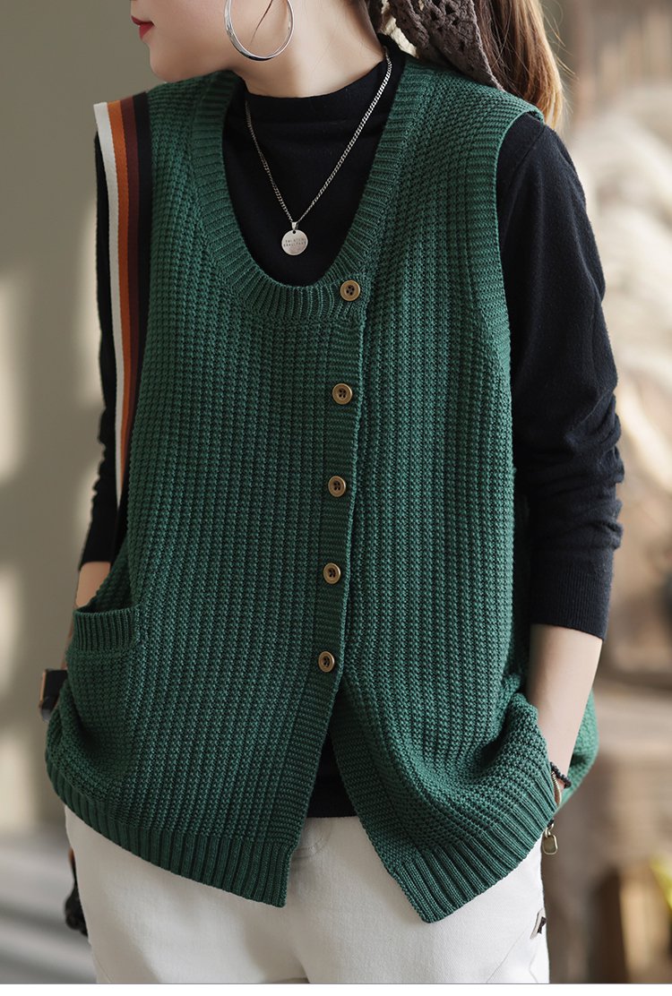 เสื้อกั๊กผ้าทอแมทช์ง่ายมีสไตล์