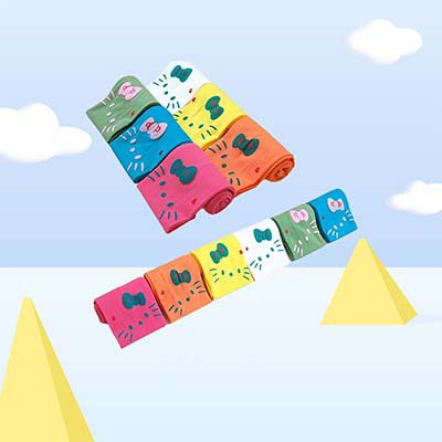 جوارب طويلة بنمط قطة لطيفة بلون الحلوى