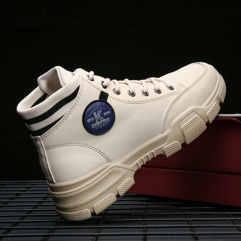 รองเท้าบู๊ทมาร์ตินหนังนิ่มข้อสูงของผู้ชาย