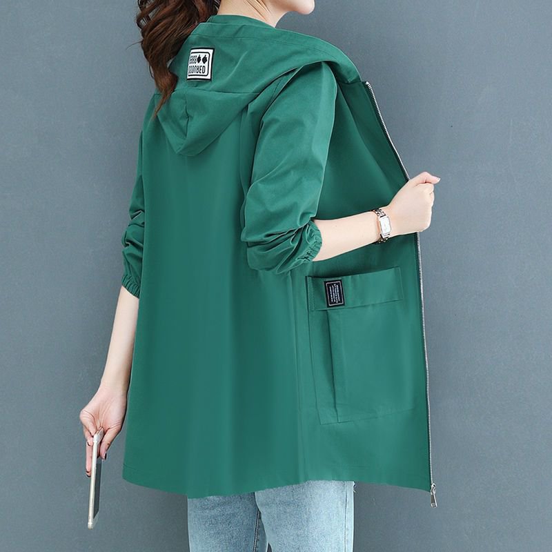 เสื้อโค้ทมีฮู้ดสไตล์เกาหลีของผู้หญิง