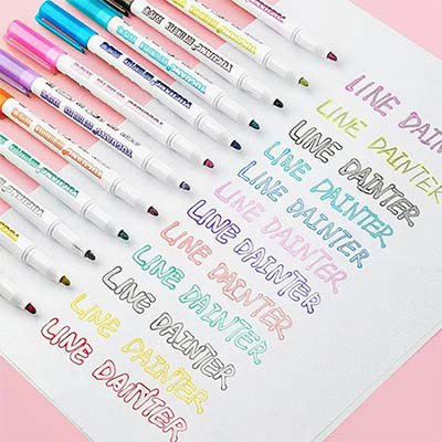 قلم علامة بخط ملون مزدوج