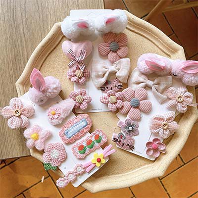 طقم الدبّوس الشعر الزهور للطفلة