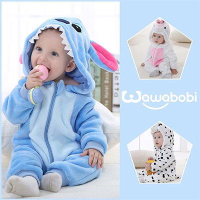 بدلة الزحف الفانيليا بطبعة كرتون للأطفال